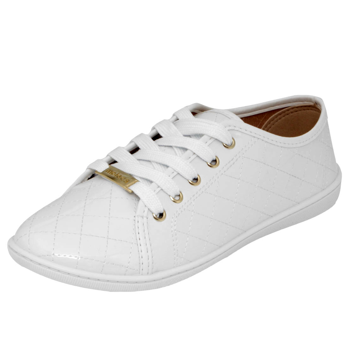 tenis moleca verniz branco