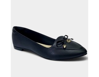 Sapatilha Moleca Bico Fino Detalhe Laço - Preto Sapatilha Moleca Bico Fino Detalhe Laço - Preto