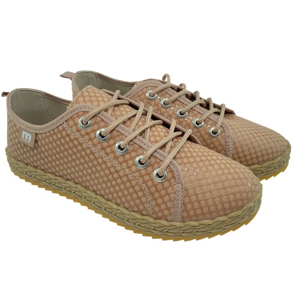 Tênis Moleca Casual Tratorado Lona Losango - Nude