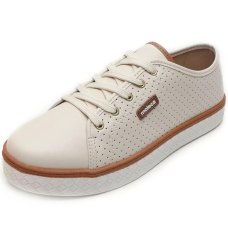 Tênis Moleca Casual Microperfuros Feminino - Off White