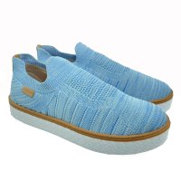 Slip On Moleca Tecido Knit River Feminino - Azul