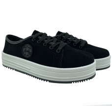 Tênis Moleca Caixa Alta Nobuck Liso Feminino - Preto