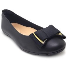 Sapatilha Moleca Bico Redondo Laço Feminina - Preto