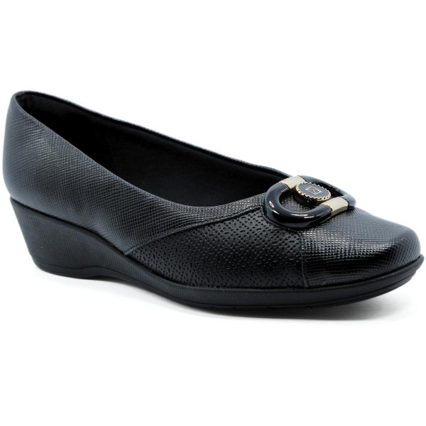 Sapatilha Piccadilly Casual Conforto Detalhe Feminina - Preto