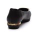 Sapato Piccadilly Salto Baixo Feminino - Preto e Dourado