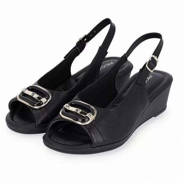 Sandália Piccadilly Sling Back Carla Anabela - Preto