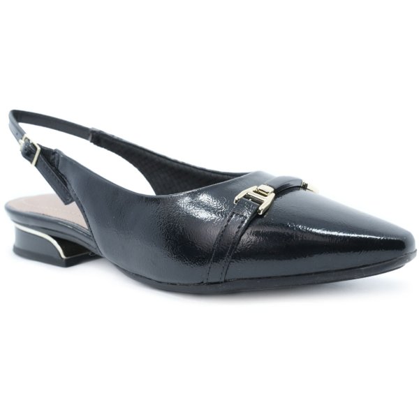 Scarpin Piccadilly Detalhe Salto Baixo Feminino - Preto