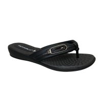 Chinelo Anabela Piccadilly Metal Logo - Preto