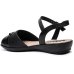 Sandália Piccadilly Conforto Detalhe Feminina - Preto e Bege