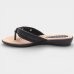 Chinelo Anabela Piccadilly Detalhe Dourado Feminino - Preto