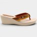 Chinelo Anabela Piccadilly Detalhe Conforto Napa Soft - Bege