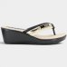 Chinelo Anabela Piccadilly Detalhe Conforto Napa Soft - Preto e Bege