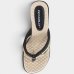 Chinelo Anabela Piccadilly Detalhe Conforto Napa Soft - Preto e Bege