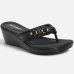 Tamanco Anabela Piccadilly Detalhe Casual Napa - Preto
