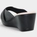 Tamanco Anabela Piccadilly Detalhe Conforto Napa - Preto e Bege
