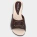 Tamanco Anabela Piccadilly Detalhe Conforto Napa Linho - Marrom Escuro