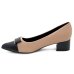 Sapato Piccadilly Salto Baixo Bicolor Feminino - Nude e Preto