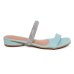 Sandália Rasteira Ramarim Strass Total Comfort - Azul Claro