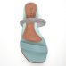 Sandália Rasteira Ramarim Strass Total Comfort - Azul Claro