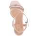 Sandália Ramarim Tira Strass Nó Salto Bloco Feminino - Nude
