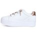 Tênis Ramarim Flatform Cadarço Strass Feminino - Branco e Rosê