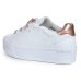 Tênis Ramarim Flatform Cadarço Strass Feminino - Branco e Rosê