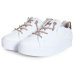 Tênis Ramarim Flatform Cadarço Strass Feminino - Branco e Rosê