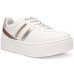 Tênis Ramarim Plataforma Casual Feminino - Branco e Dourado