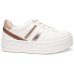 Tênis Ramarim Plataforma Casual Feminino - Branco e Dourado