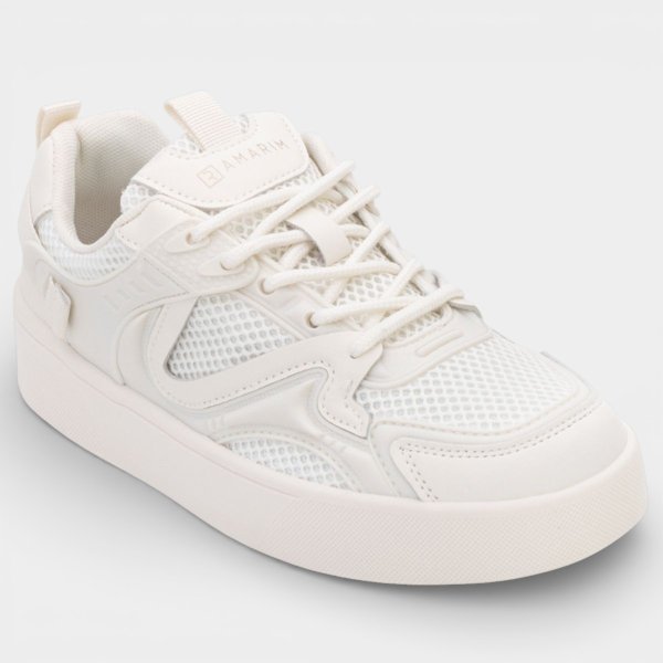 Tenis Ramarim Casual Pespontos Feminino - Off White
