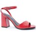 Sandália Ramarim Salto Bloco Médio Feminina - Vermelho