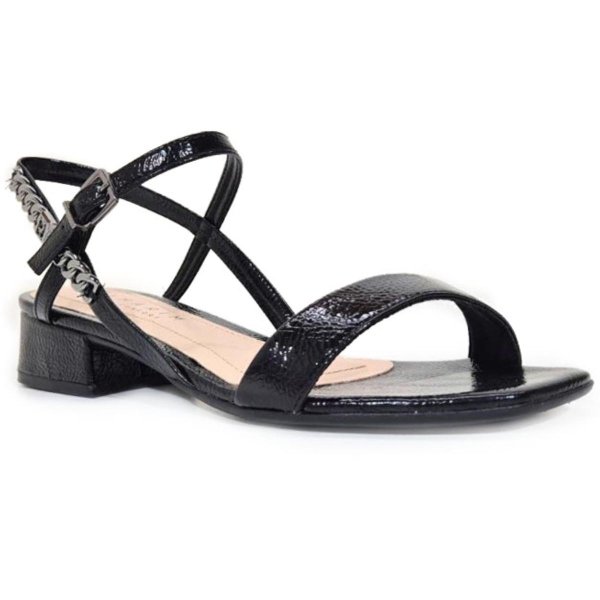 Sandália Ramarim Salto Bloco Baixo Detalhe Feminina - Preto