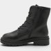 Bota Coturno Ramarim Fivela Tratorada Cano Médio Feminina - Preto