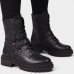 Bota Coturno Ramarim Fivela Tratorada Cano Médio Feminina - Preto