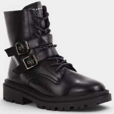 Bota Coturno Ramarim Fivela Tratorada Cano Médio Feminina - Preto Bota Coturno Ramarim Fivela Tratorada Cano Médio Feminina - Preto