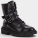 Bota Coturno Ramarim Fivela Tratorada Cano Médio Feminina - Preto