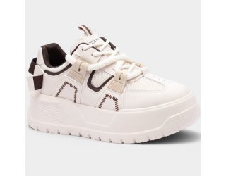 Tênis Ramarim Streetwear Plataforma Feminino - Branco e Marrom