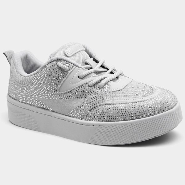 Tênis Ramarim Casual Sneaker Strass Feminino - Cinza