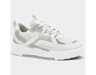 Tênis Ramarim Streetwear Flatform Casual Feminino - Branco e Cinza Tênis Ramarim Streetwear Flatform Casual Feminino - Branco e Cinza