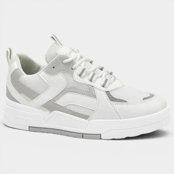Tênis Ramarim Streetwear Flatform Casual Feminino - Branco e Cinza