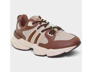 Tênis Ramarim Chuncky Feminino - Bege e Marrom