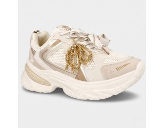 Tênis Ramarim Chunky Kyoto Feminino - Branco e Dourado