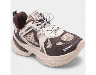 Tênis Ramarim Chunky Kyoto Feminino - Branco e Marrom Escuro