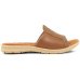 Chinelo Couro Usaflex Slide Detalhes Laser Feminino - Marrom