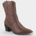 Bota Via Marte Western Cano Médio Feminina - Marrom