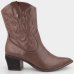 Bota Via Marte Western Cano Médio Feminina - Marrom