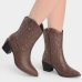 Bota Via Marte Western Cano Médio Feminina - Marrom