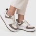 Tênis Via Marte Casual Detalhes Cravejados Feminino - Branco e Cinza
