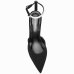 Scarpin Via Marte Salto Fino Strass Nobuck Feminina - Preto