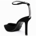 Scarpin Via Marte Salto Fino Strass Nobuck Feminina - Preto